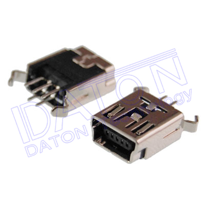 MINI-USB-B5母,180度.DIP型,助焊片DIP