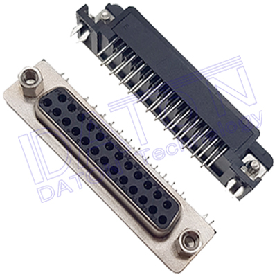 D-SUB 90度PCB插板,7.2mm,沖針,25母,直鎖Z片