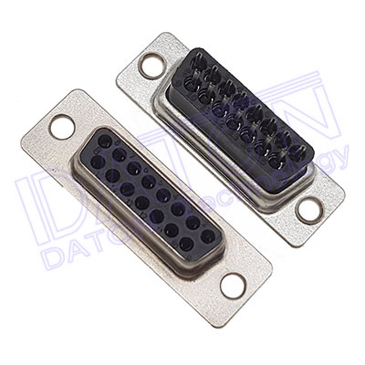 D-SUB 180度PCB插板,高塑膠型,沖針,15母,光孔